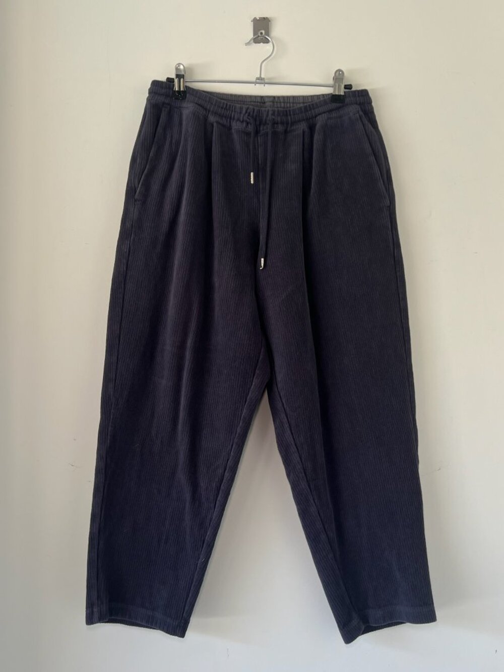 Navy B:MING by BEAMS Cropped Ribbed Corduroy Pants
